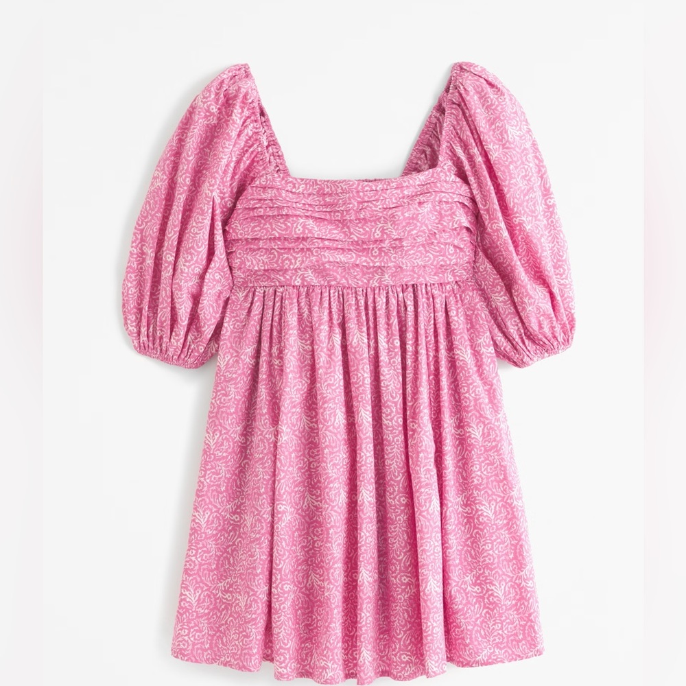 Abercrombie Emerson Poplin Puff Sleeve Mini Dress